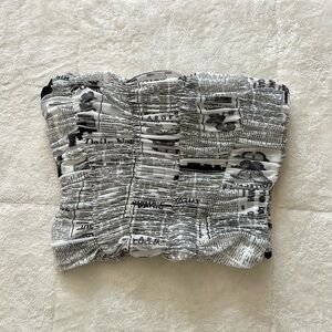 Zara Newspaper Print Tube Top